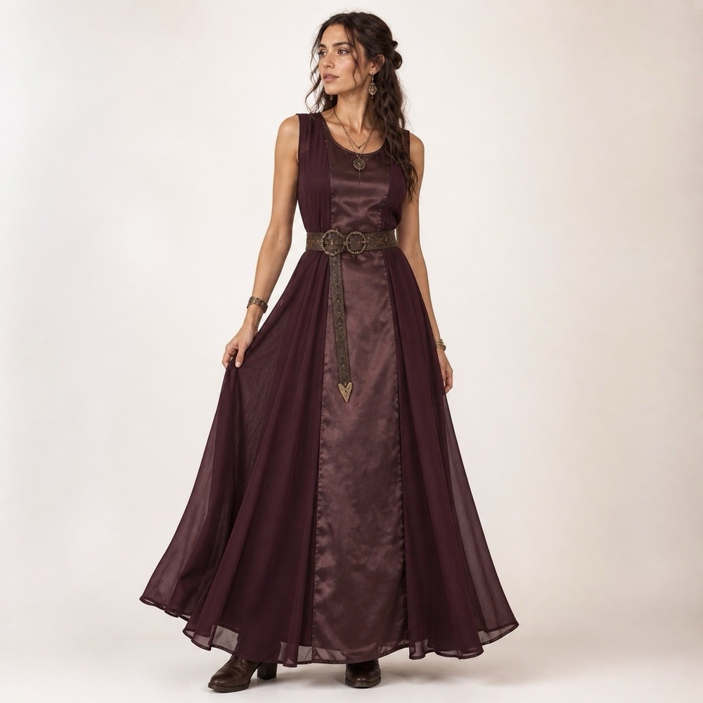Spencer Alexis Burgundy Sleeveless Dress Only Formal Ren Faire Whimsigoth Sz 12